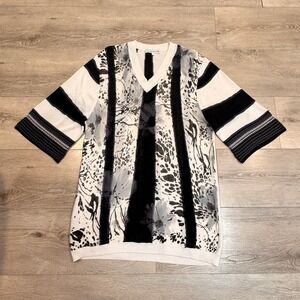 Passion Concept Knit Tunic Sweater Animal Print Large L Kimono Boho